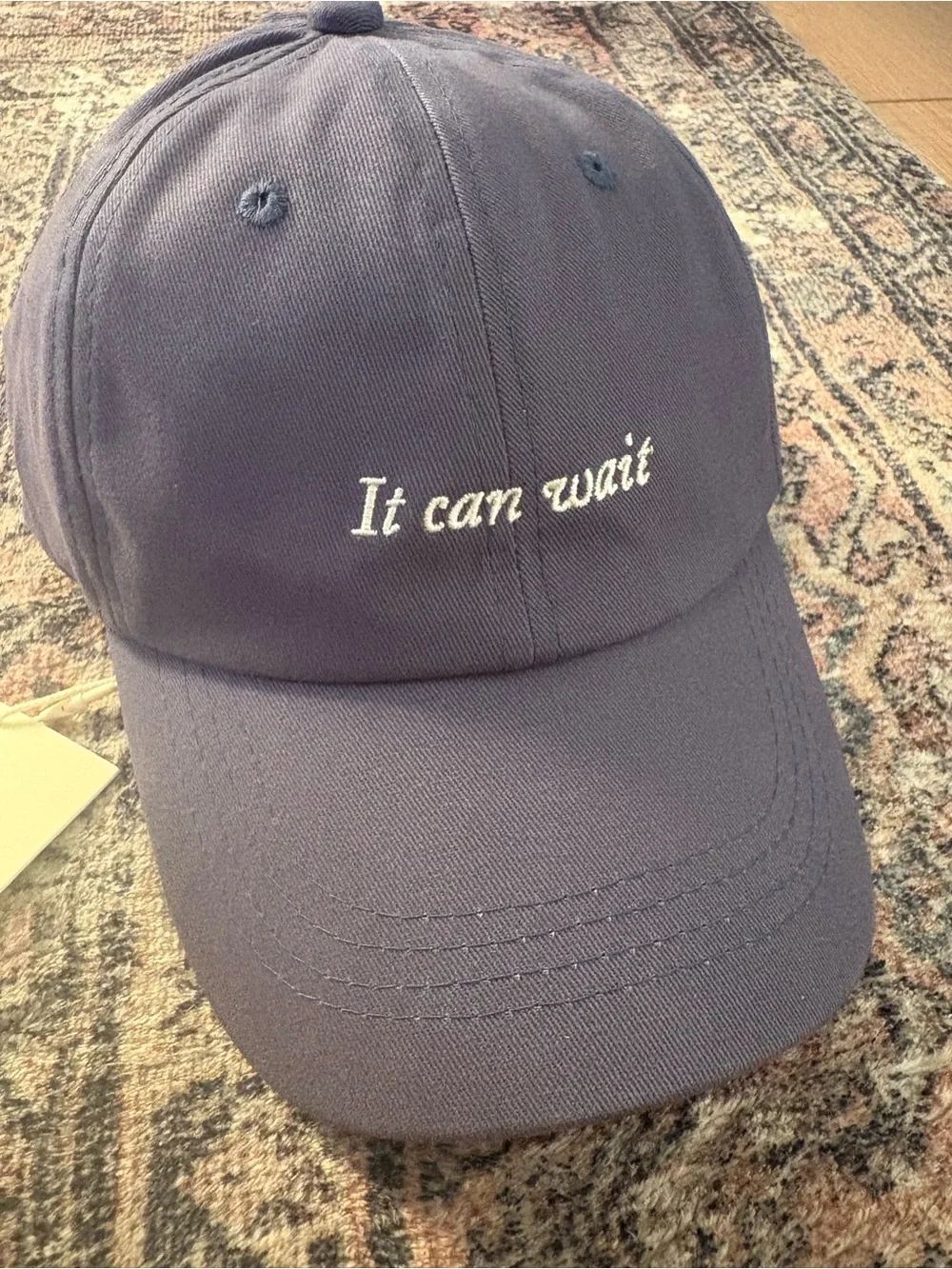 Merit Beauty - Navy - 'It Can Wait' Embroidered Baseball Cap - Women